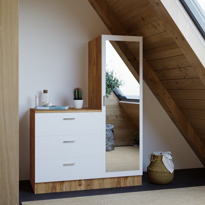 Hanah Home Armario Multiusos Cc6-Aw Pino Atlántico y Blanco